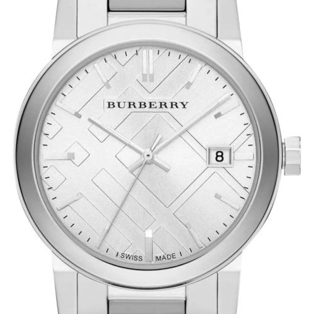 Burberry Silver Check Stainless Steel Watch BU9037